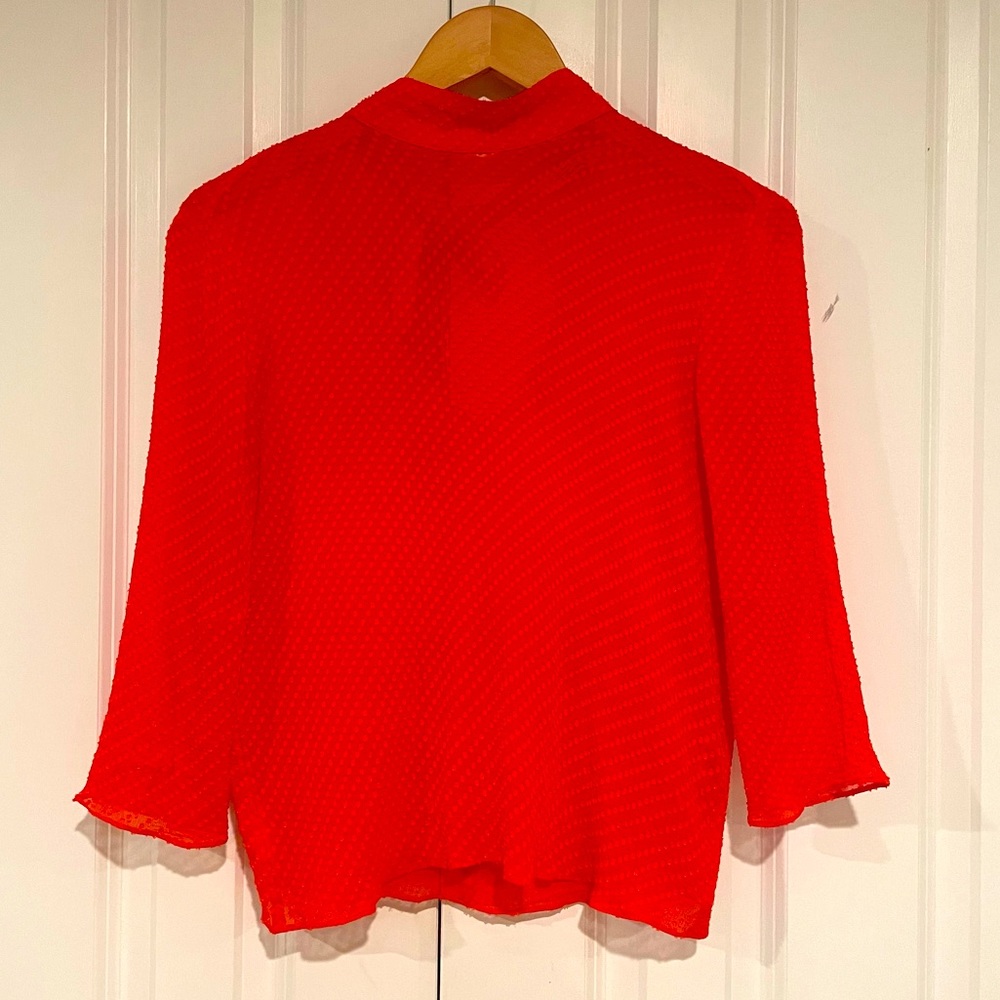 & Other Stories Red Chiffon Blouse, Size 4